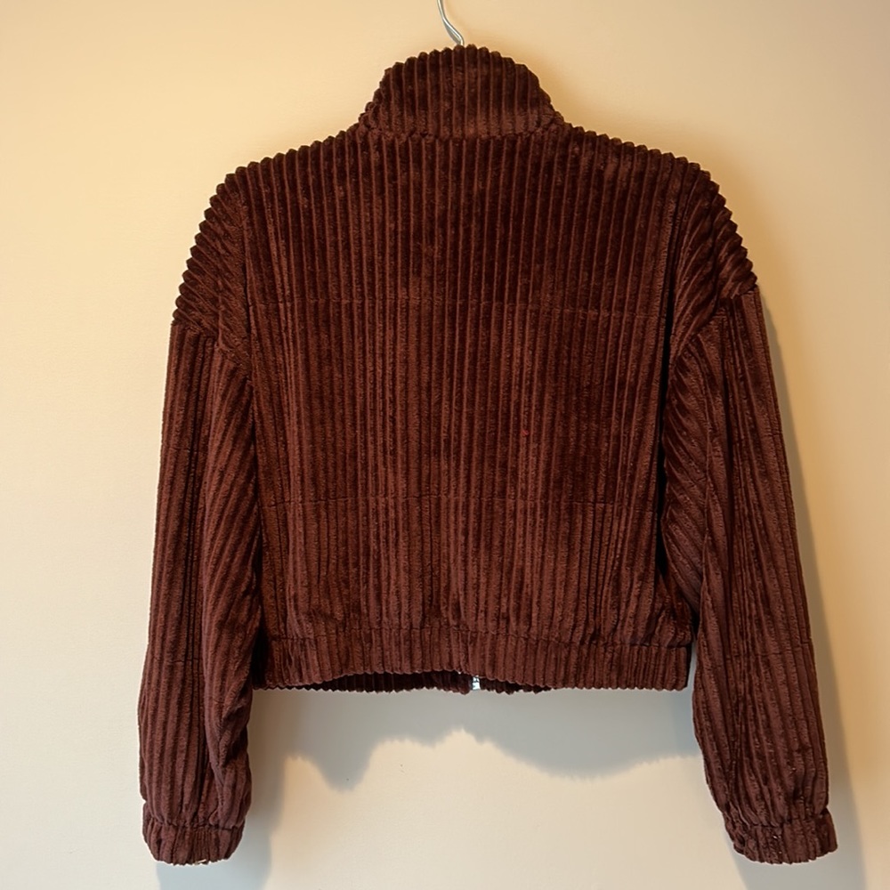Brown Ribbed Soft Jacket - Picture 7 of 8